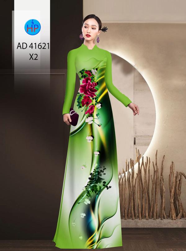 Vải Áo Dài Hoa In 3D AD 41621 9